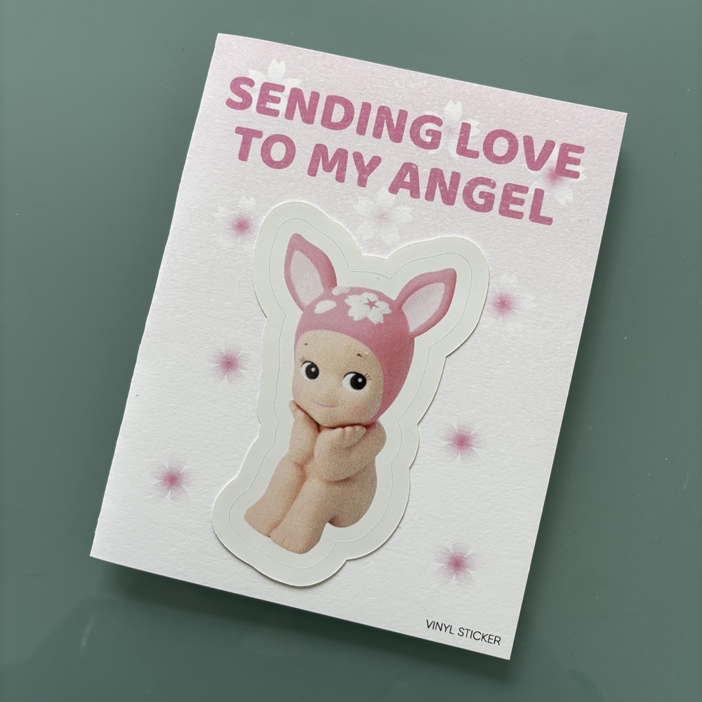 STICKER FOLDED NOTECARD-SONNY ANGEL